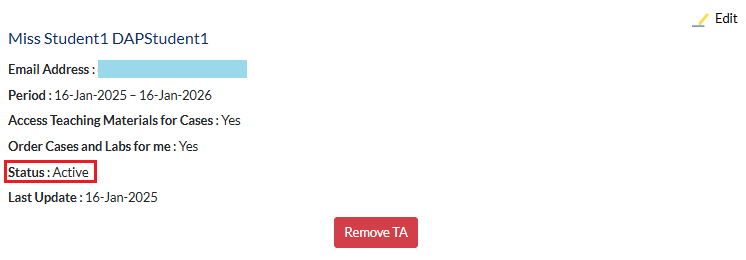 TA status: active
